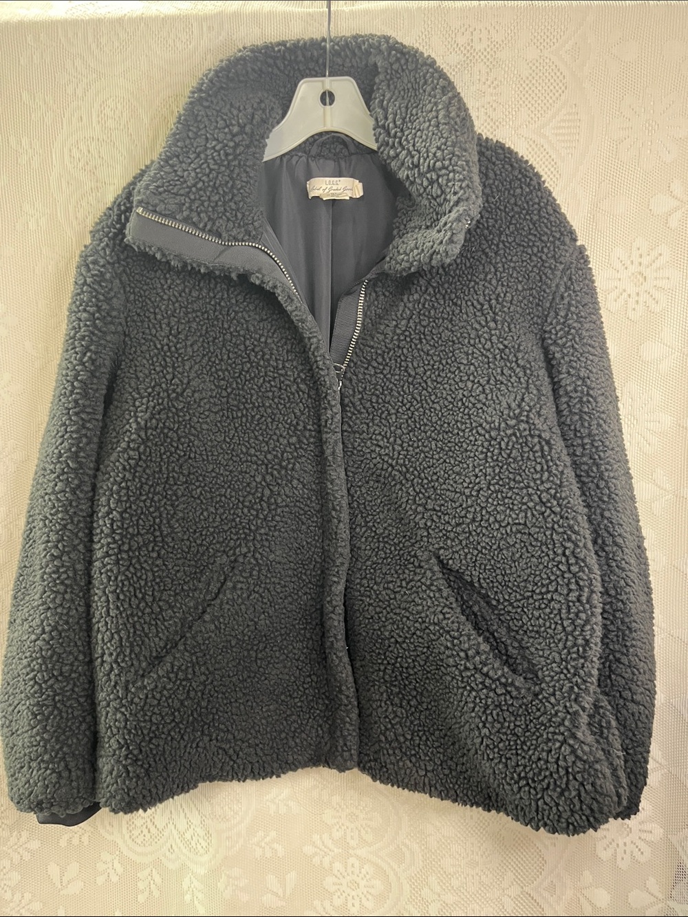 H&M Dark Gray Sherpa Zip Jacket S